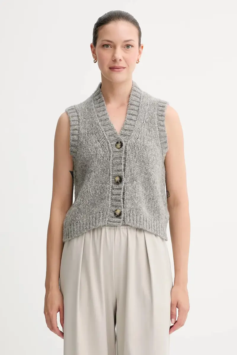 gilè in lana donna colore grigio 5000007307