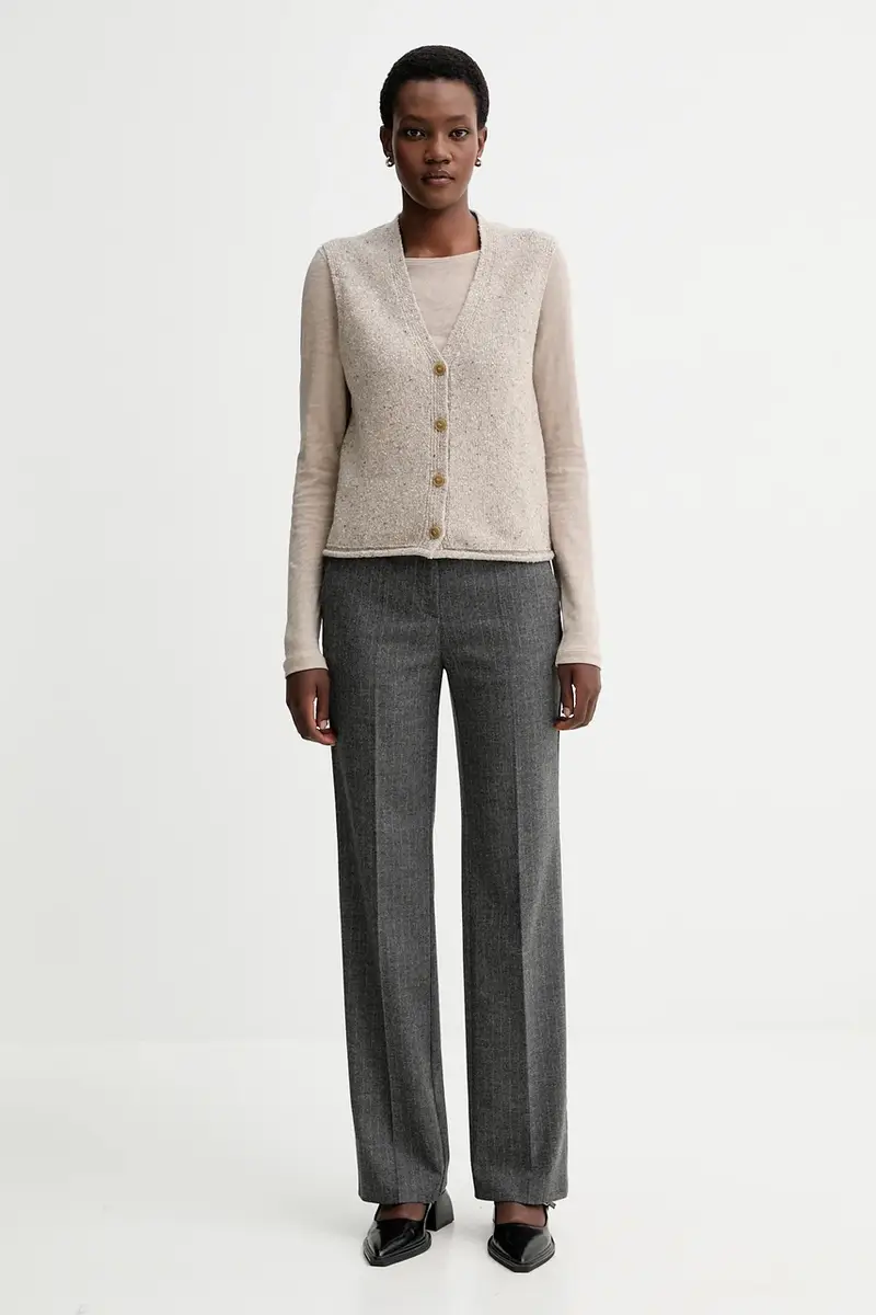 gilet con lana colore beige 510608465021 miniatura 2