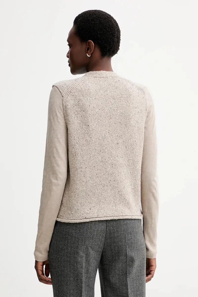 gilet con lana colore beige 510608465021 miniatura 3