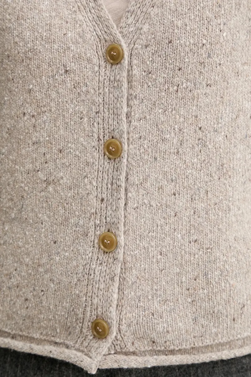 gilet con lana colore beige 510608465021 miniatura 5