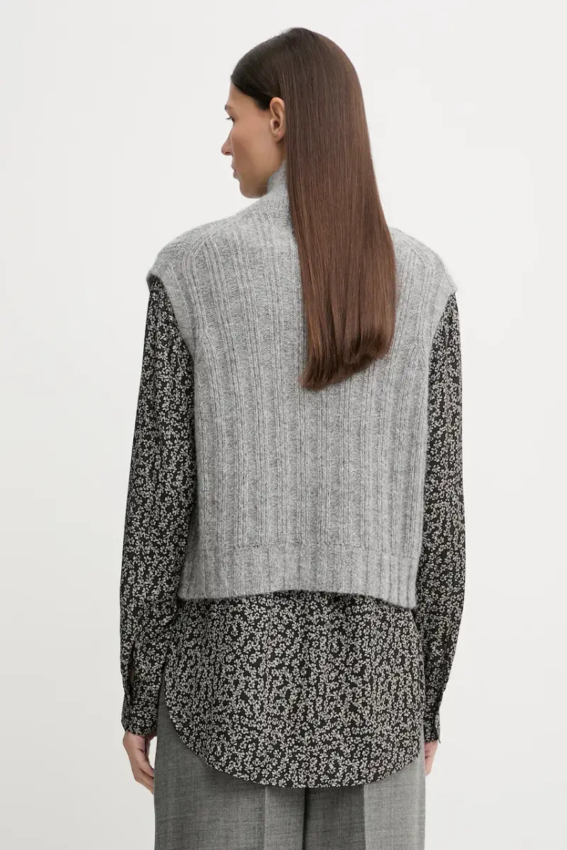 gilet con lana colore grigio 5000007565 miniatura 3