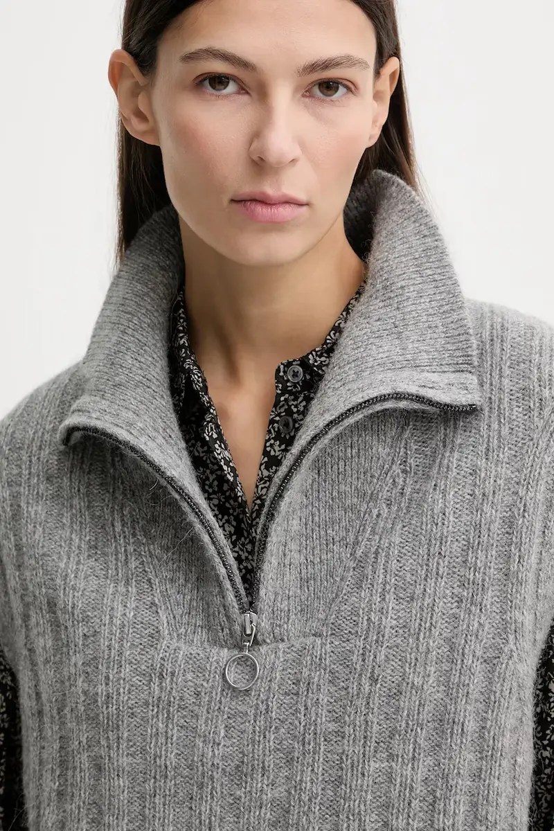 gilet con lana colore grigio 5000007565 miniatura 4