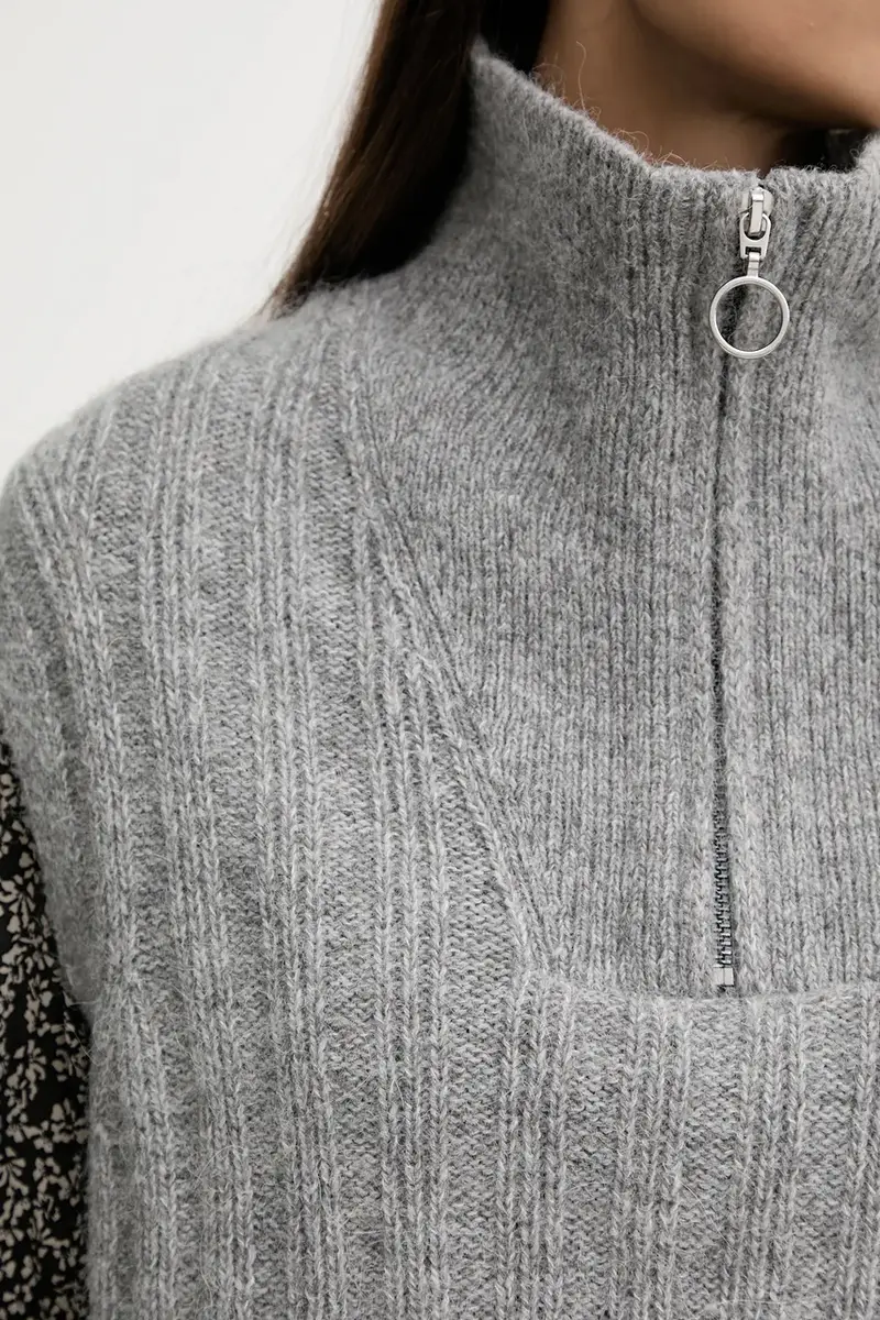 gilet con lana colore grigio 5000007565 miniatura 5