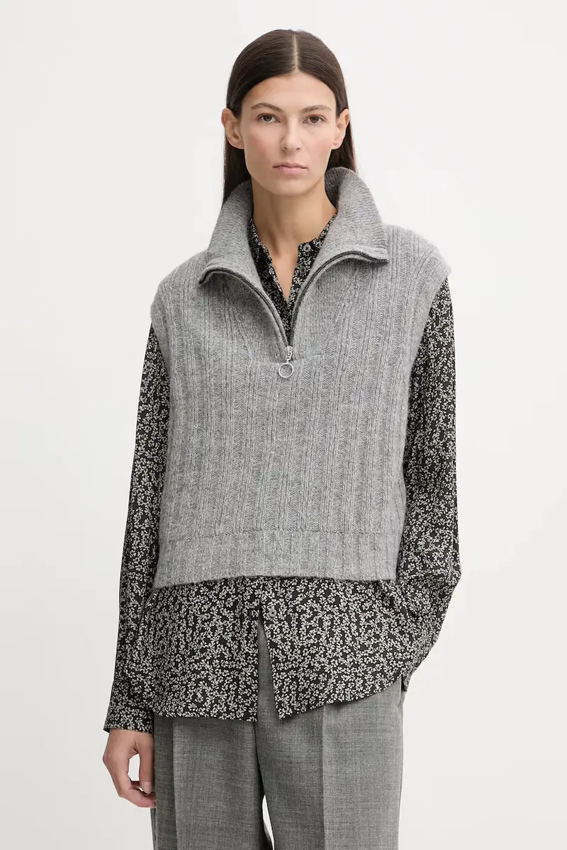 gilet con lana colore grigio 5000007565