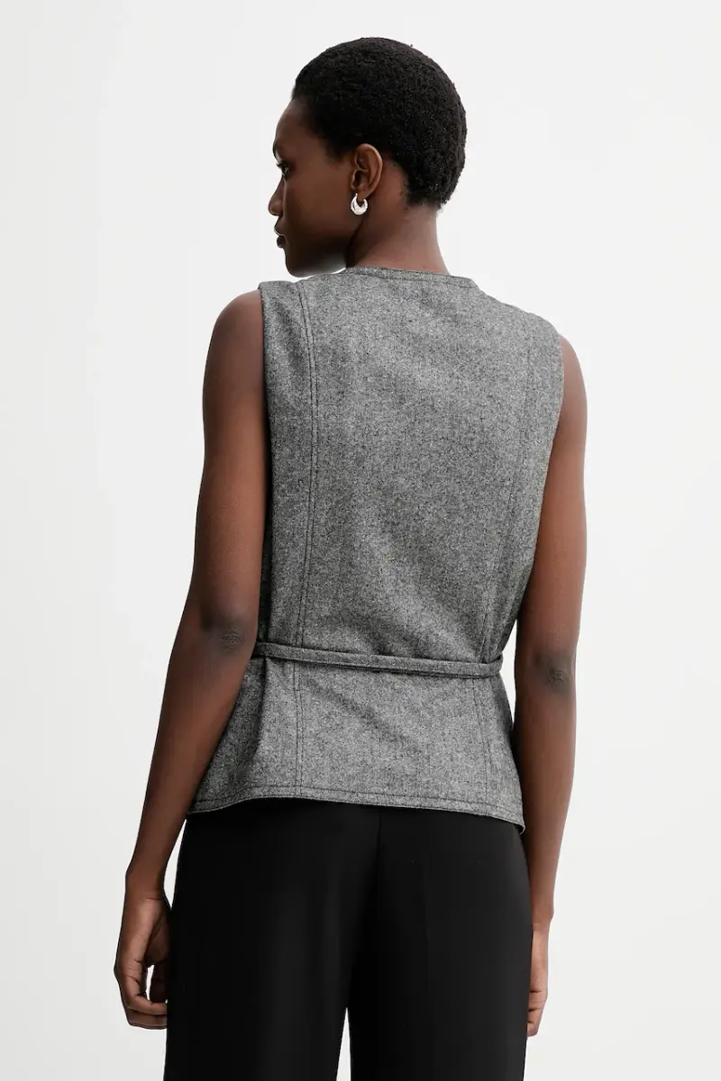 gilet con lana colore grigio 509015881019 miniatura 3