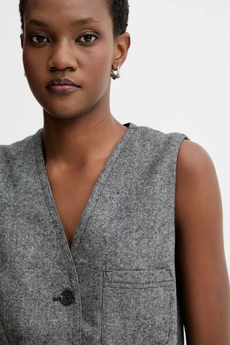 gilet con lana colore grigio 509015881019 miniatura 5