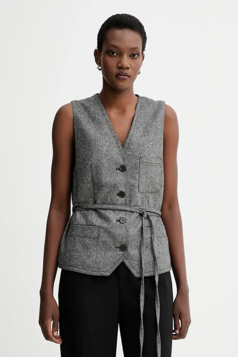 gilet con lana colore grigio 509015881019