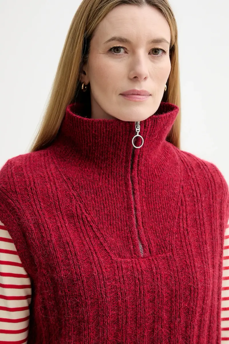 gilet con lana colore rosso 5000007565 miniatura 4