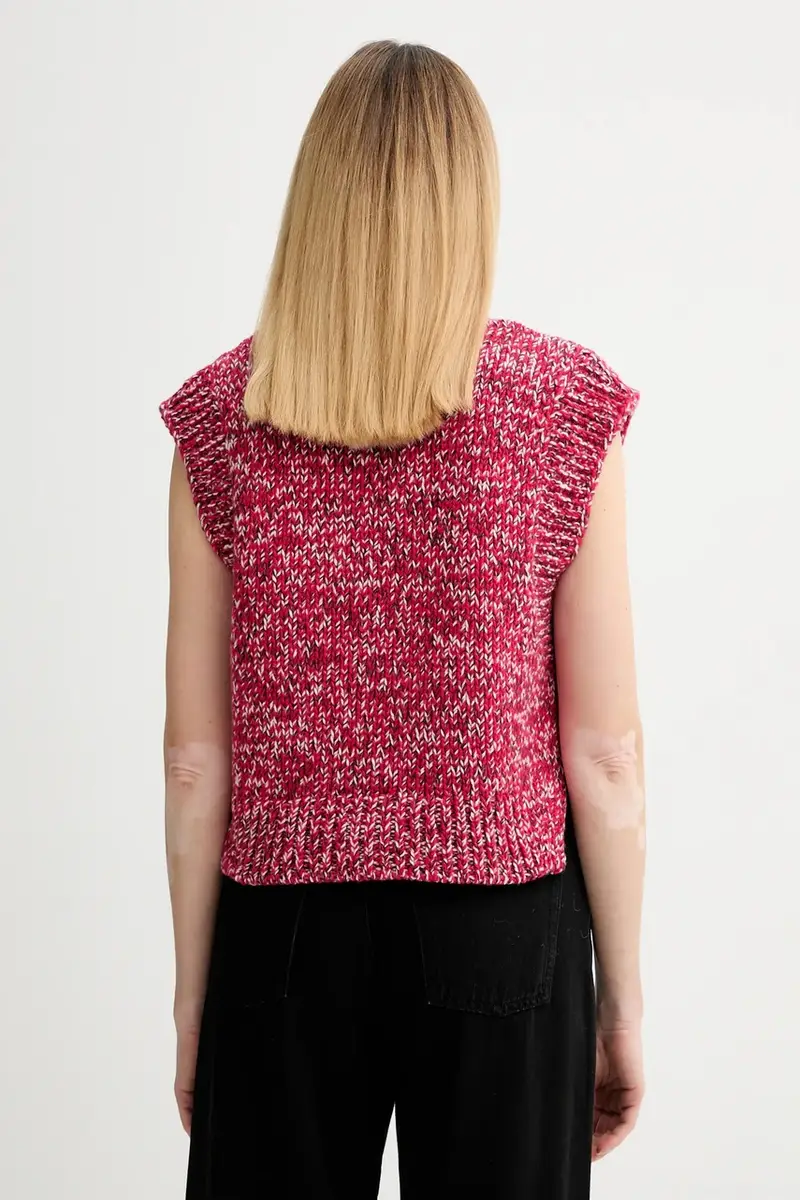 gilet con lana colore rosso 5000007880 miniatura 3