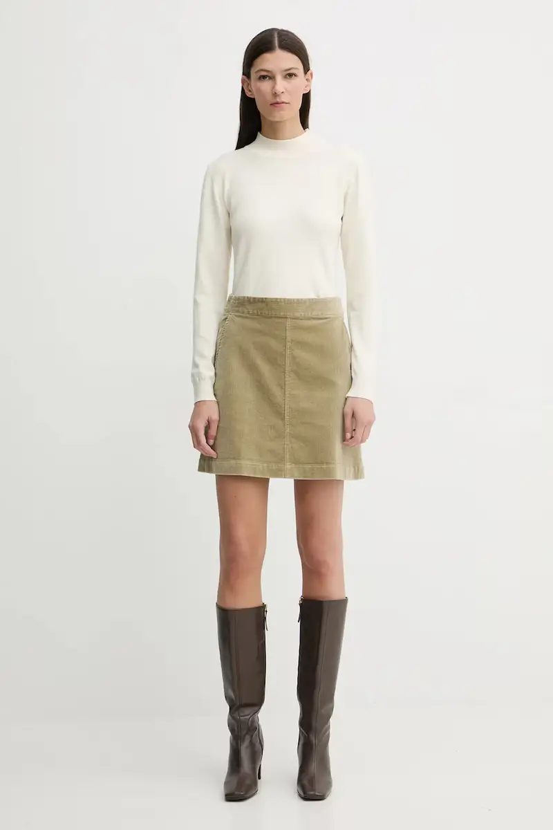 gonna in velluto a coste Verde miniatura 2