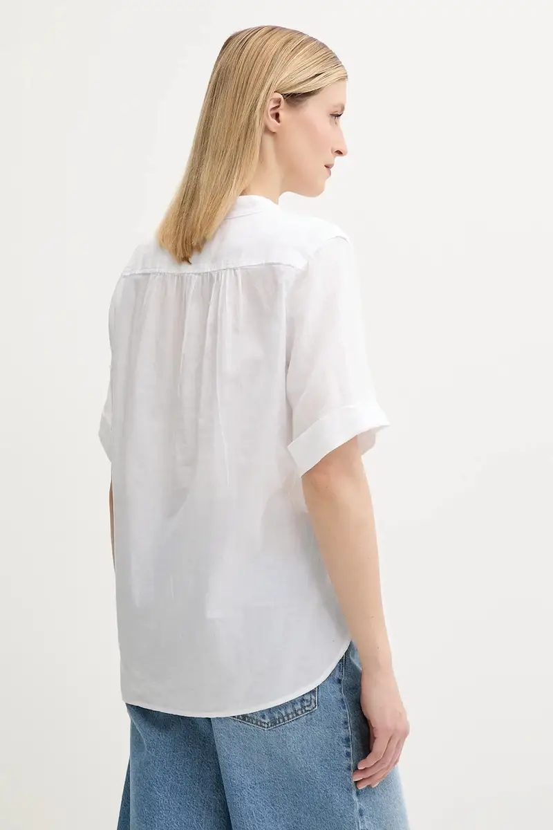 maglietta di lino donna colore bianco 516113541069 miniatura 3