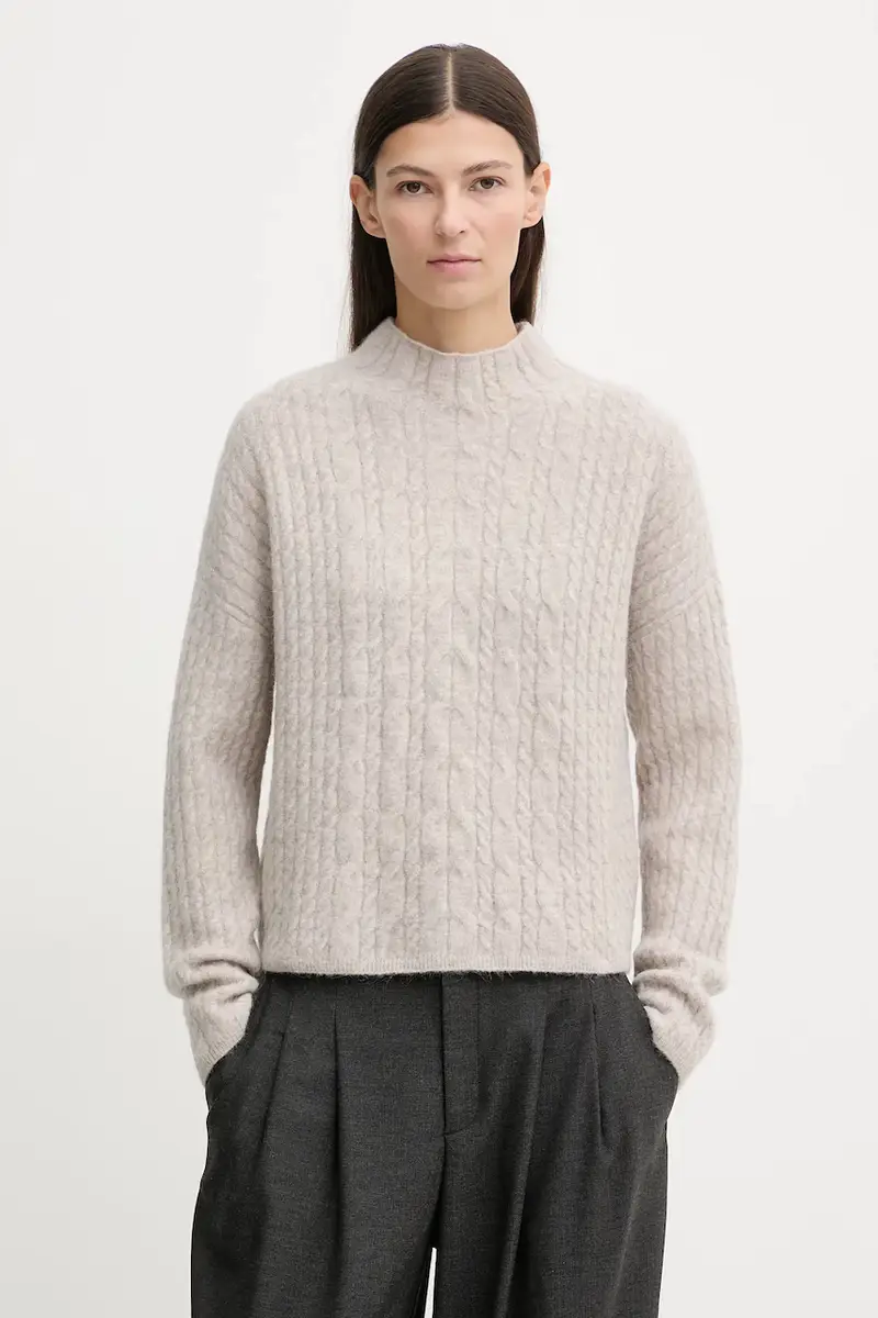 maglione con alpaca colore beige 510609460223