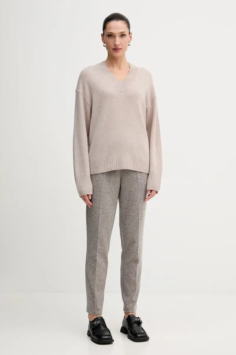 maglione con lana colore beige 510609060235 miniatura 2