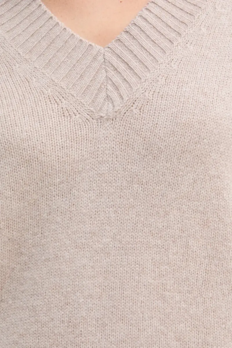 maglione con lana colore beige 510609060235 miniatura 5