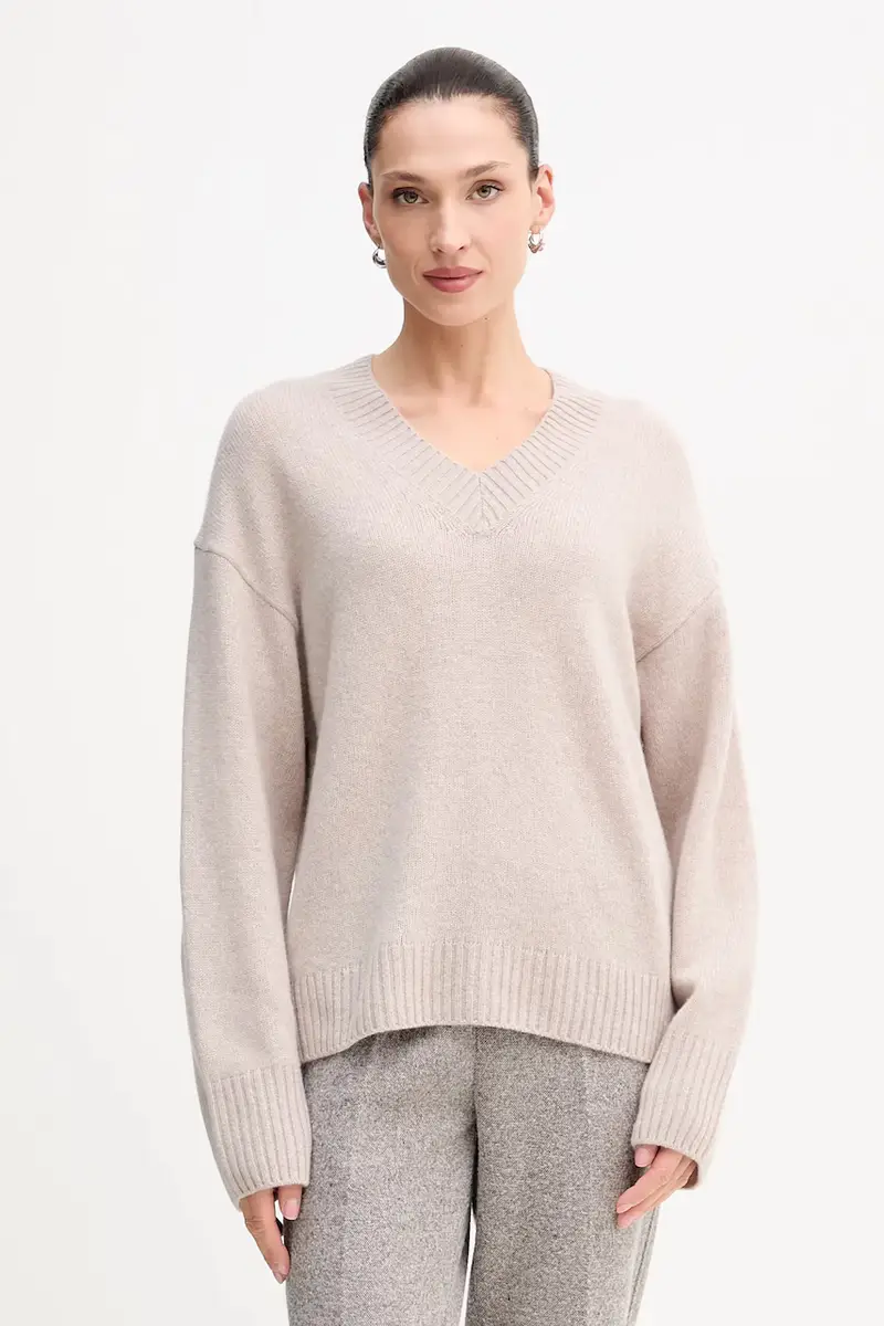 maglione con lana colore beige 510609060235