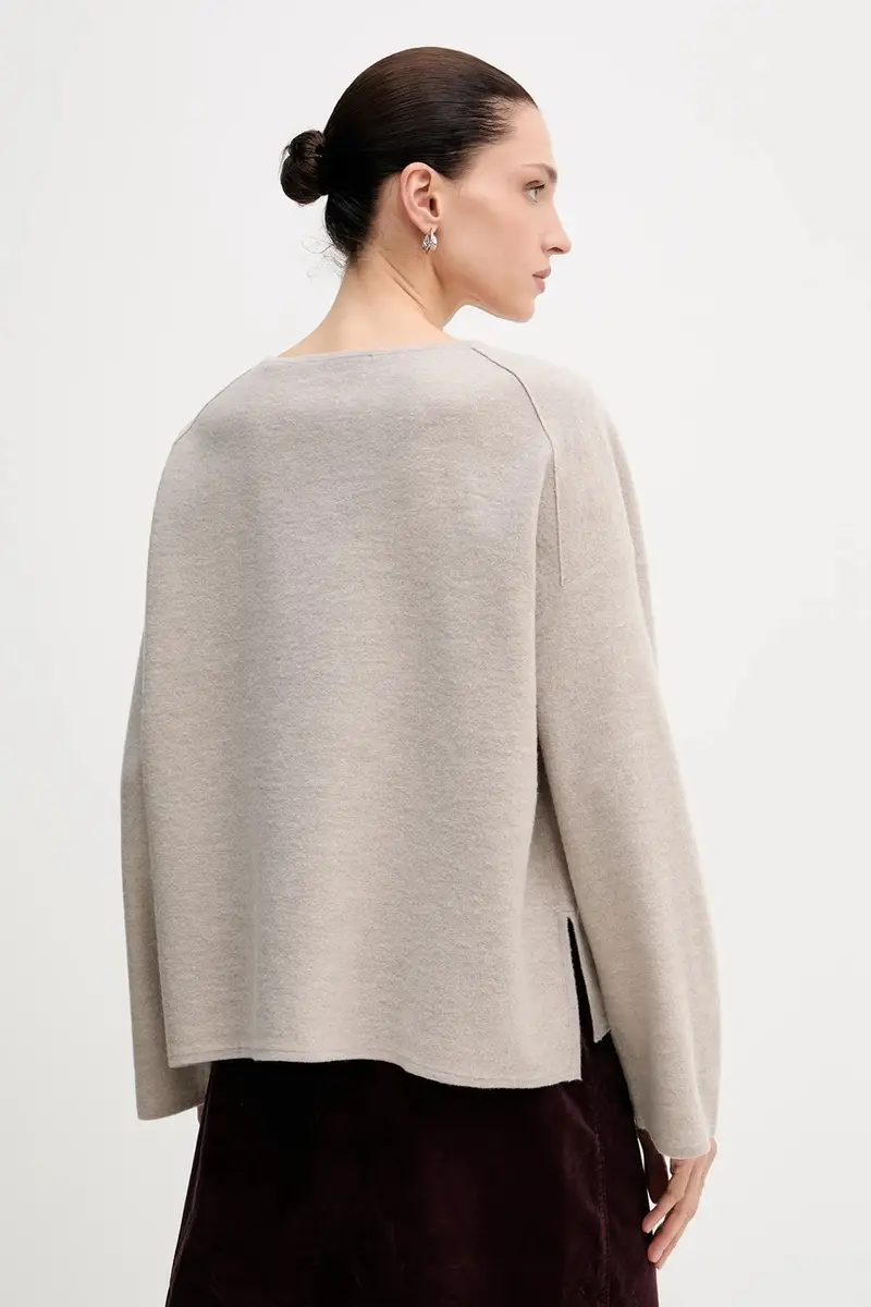 maglione con lana colore beige 510609860487 miniatura 3