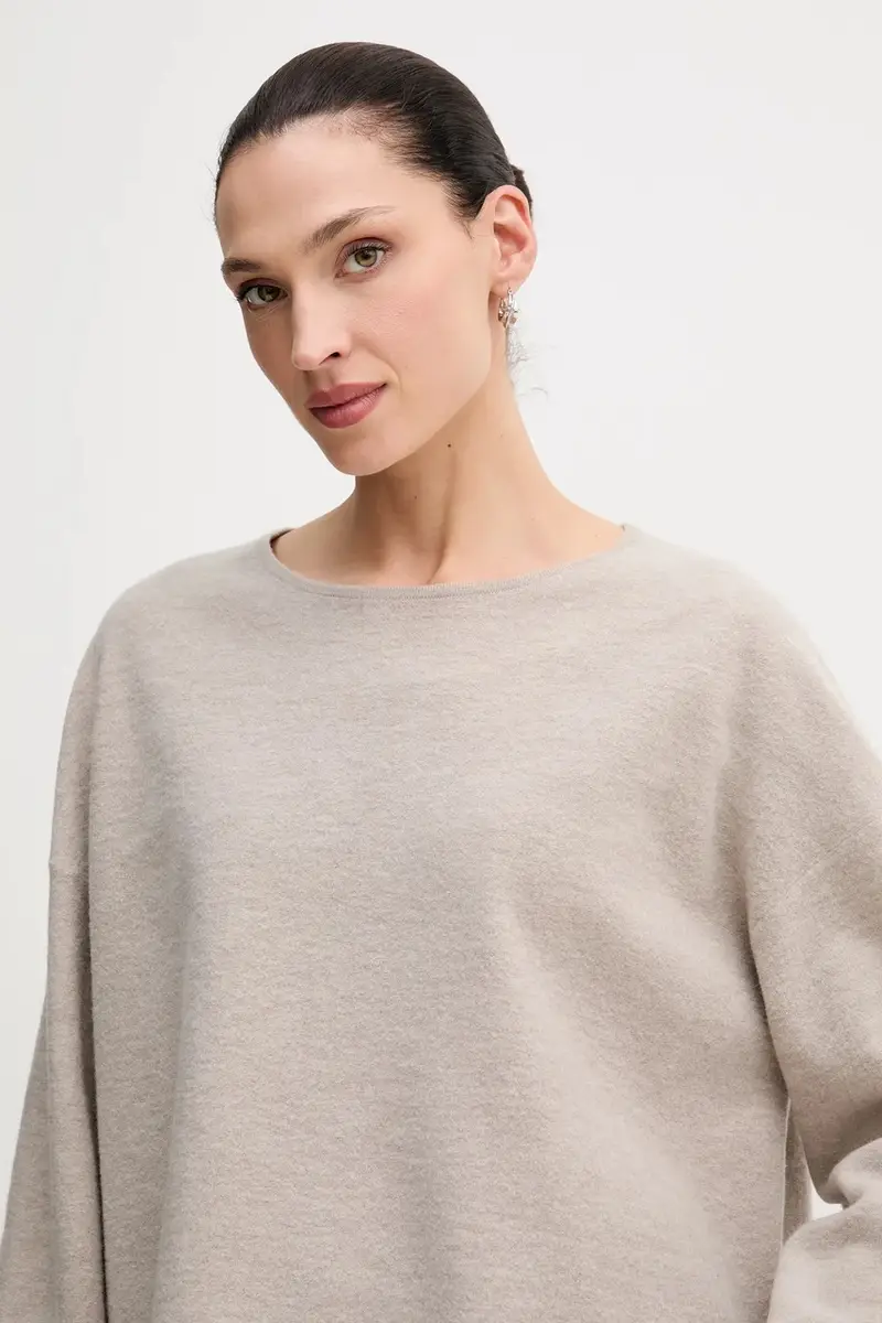 maglione con lana colore beige 510609860487 miniatura 4