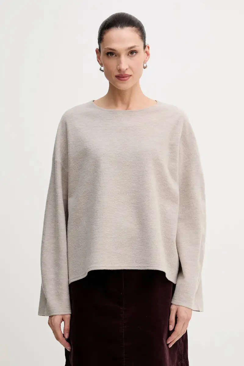 maglione con lana colore beige 510609860487