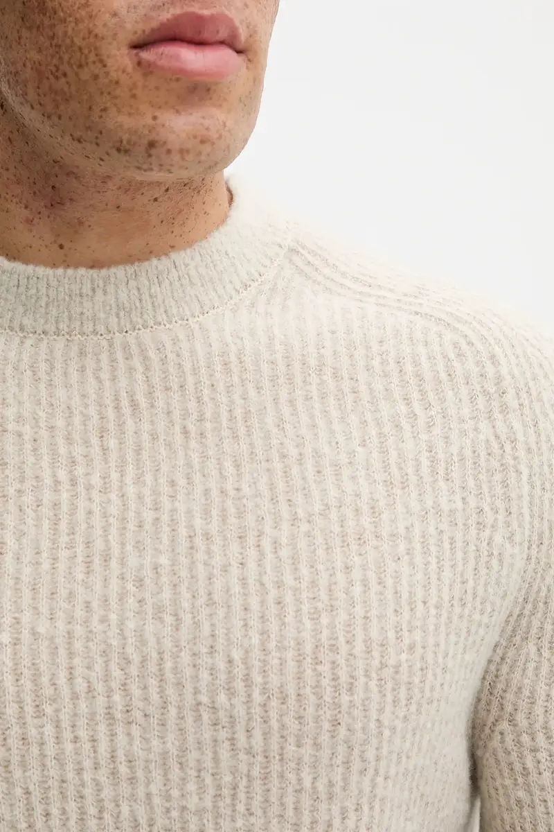 maglione con lana colore beige 529506860144 miniatura 5