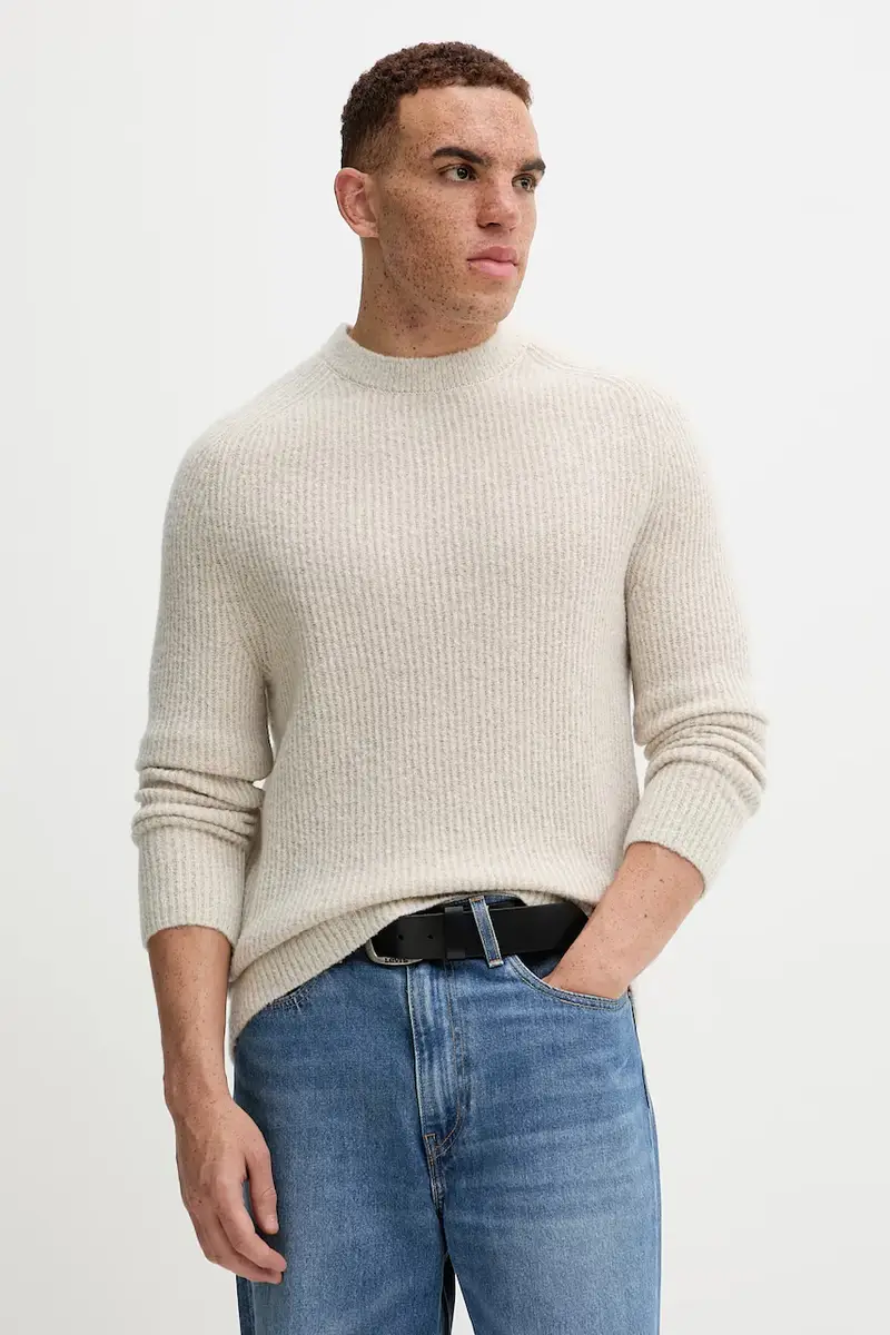 maglione con lana colore beige 529506860144