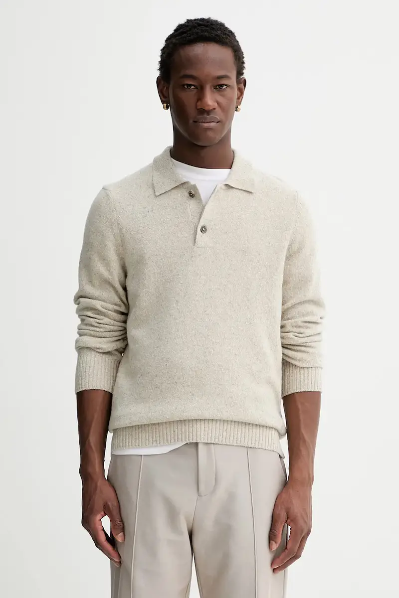 maglione con lana colore beige 530506660390