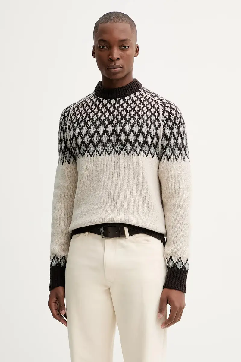 maglione con lana colore beige 530509860194