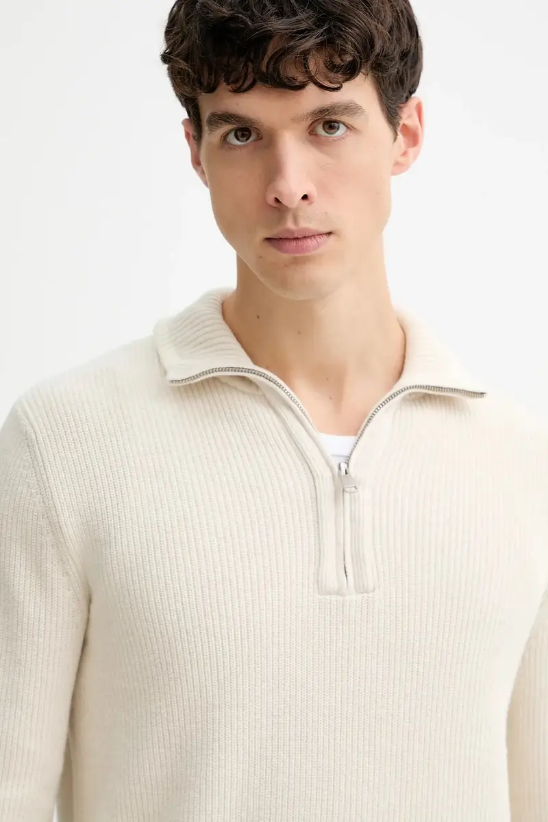 maglione con lana colore beige 531516060370 miniatura 4