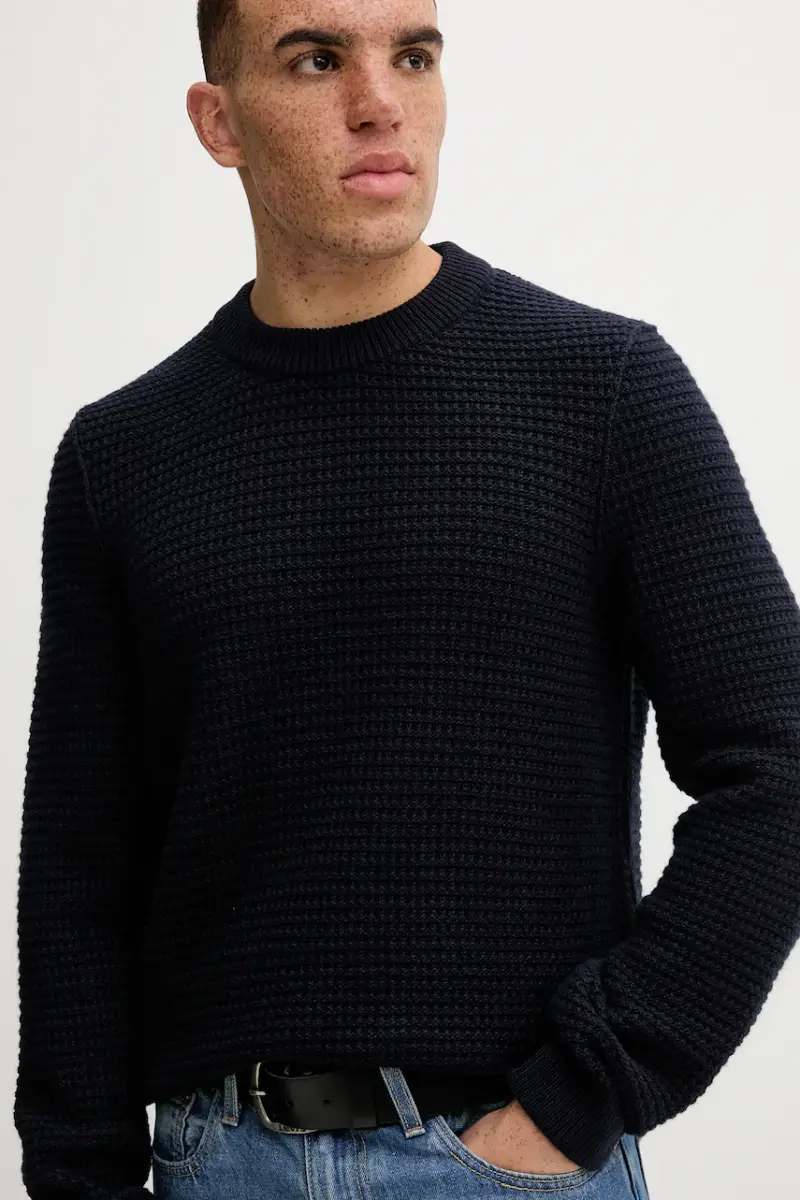 maglione con lana colore blu navy 5000007326 miniatura 4