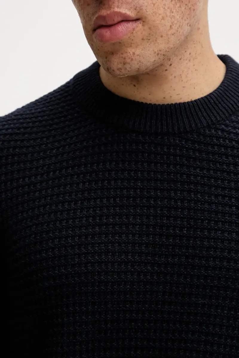 maglione con lana colore blu navy 5000007326 miniatura 5