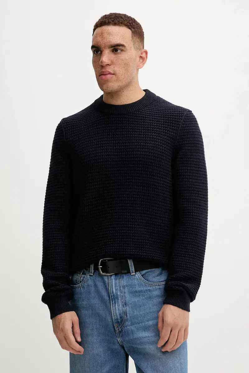 maglione con lana colore blu navy 5000007326