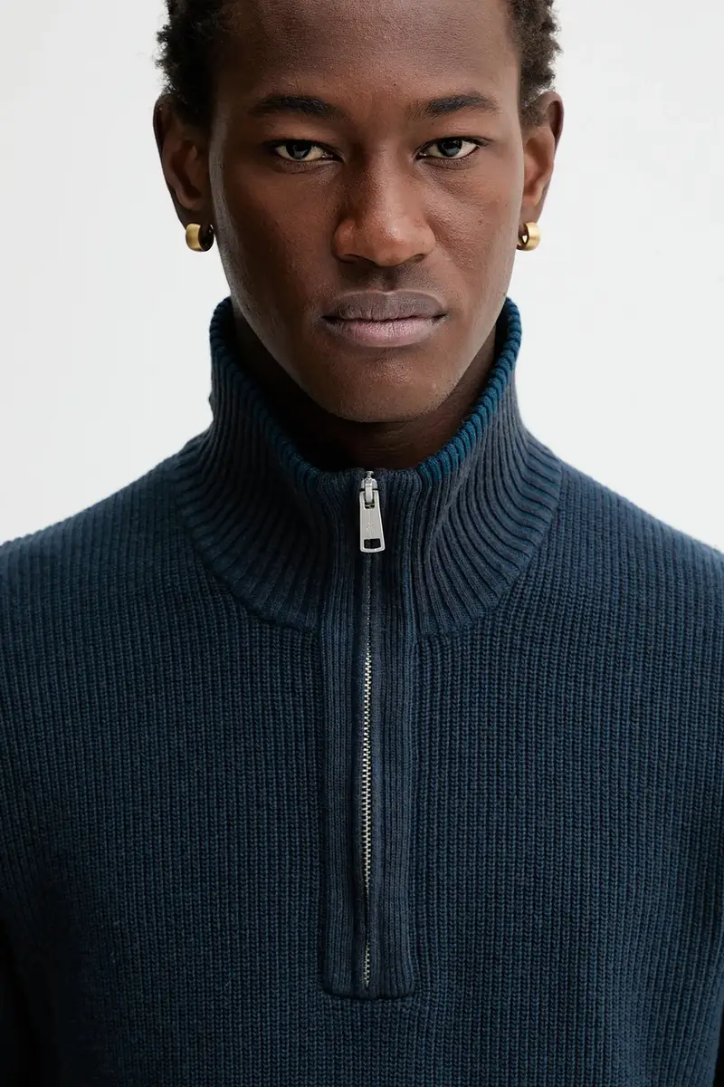 maglione con lana colore blu navy 531516060370 miniatura 4