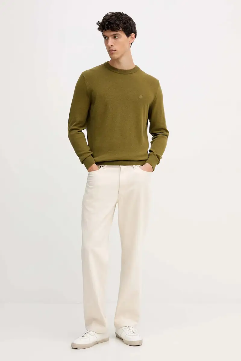 maglione con lana colore giallo 529514460504 Verde miniatura 2