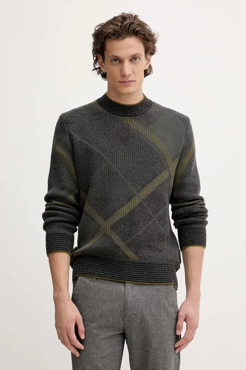 maglione con lana colore grigio 529509860122