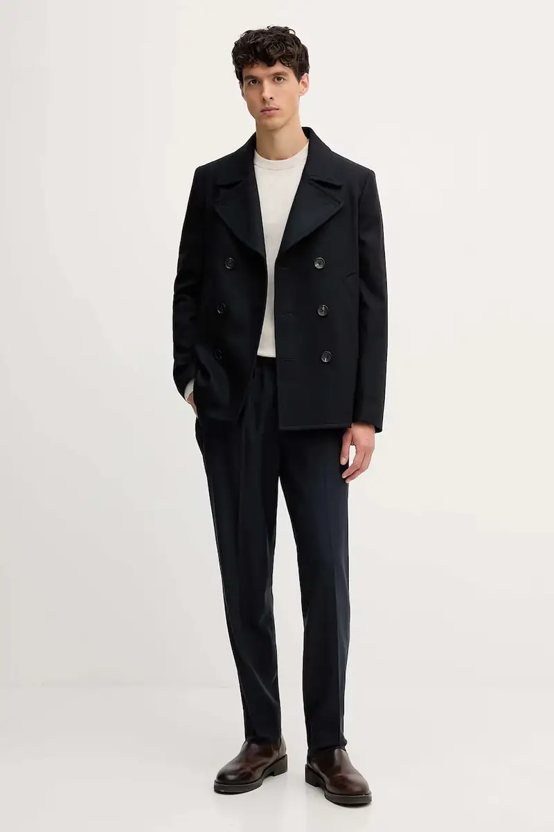 maglione con lana colore grigio 529514460504 Beige miniatura 2