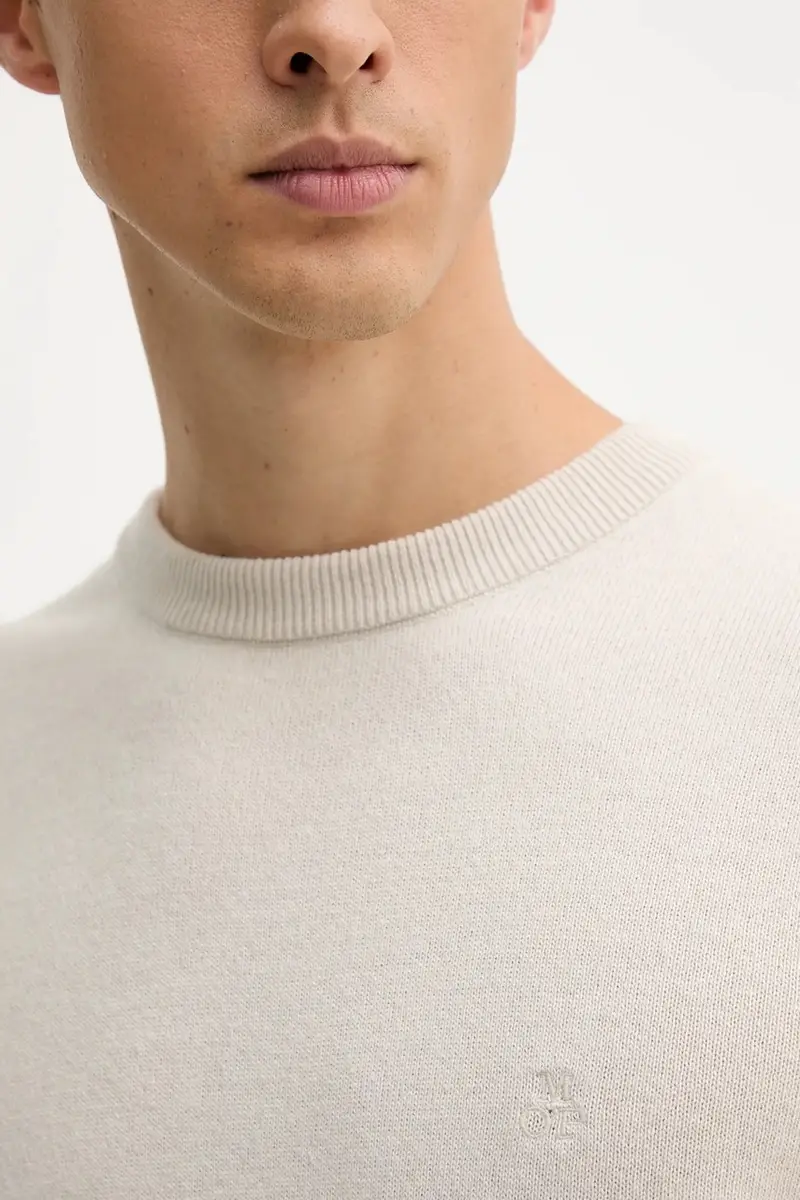 maglione con lana colore grigio 529514460504 Beige miniatura 5