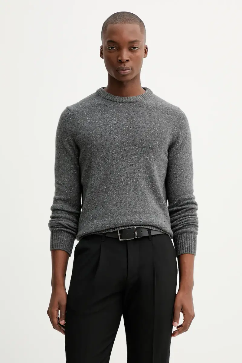 maglione con lana colore grigio M30506660174