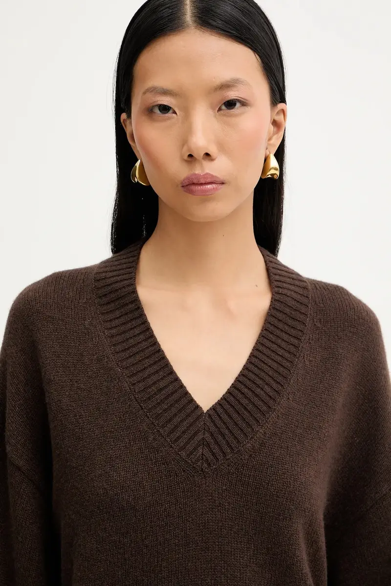 maglione con lana colore marrone 510609060235 miniatura 4