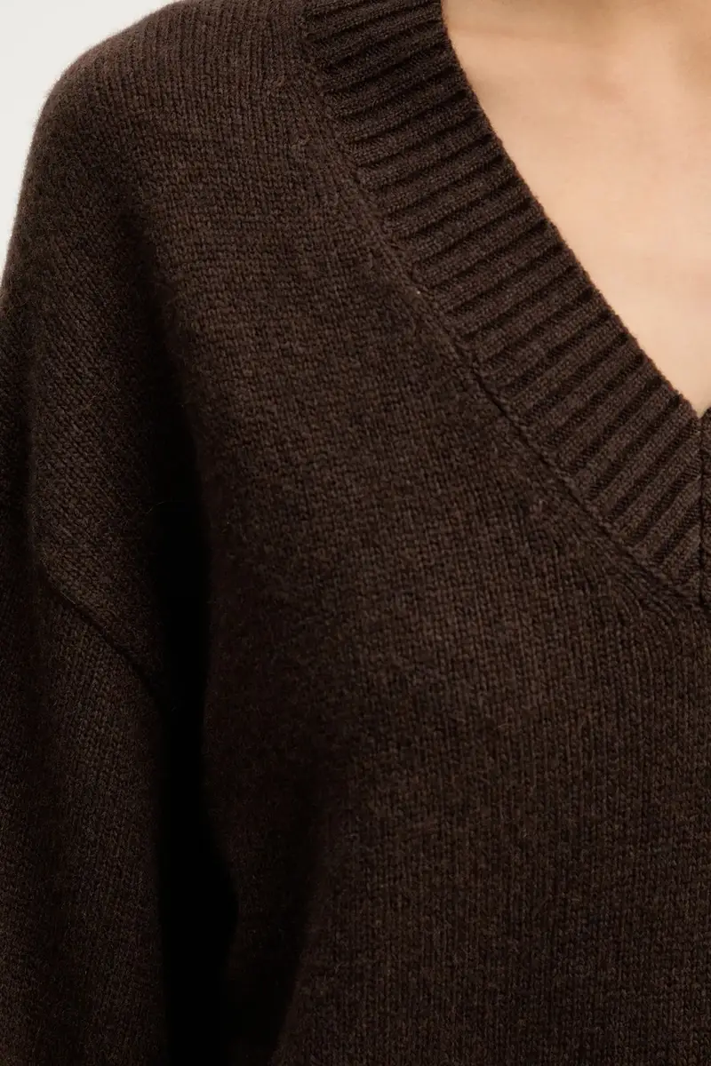 maglione con lana colore marrone 510609060235 miniatura 5