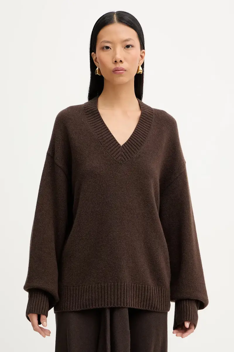 maglione con lana colore marrone 510609060235