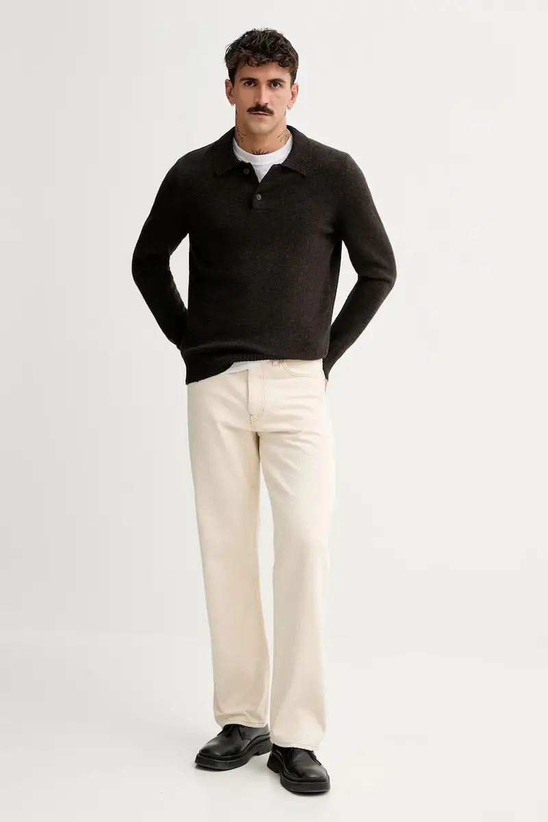 maglione con lana colore marrone 530506660390 miniatura 2