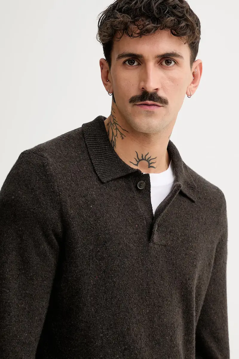 maglione con lana colore marrone 530506660390 miniatura 5