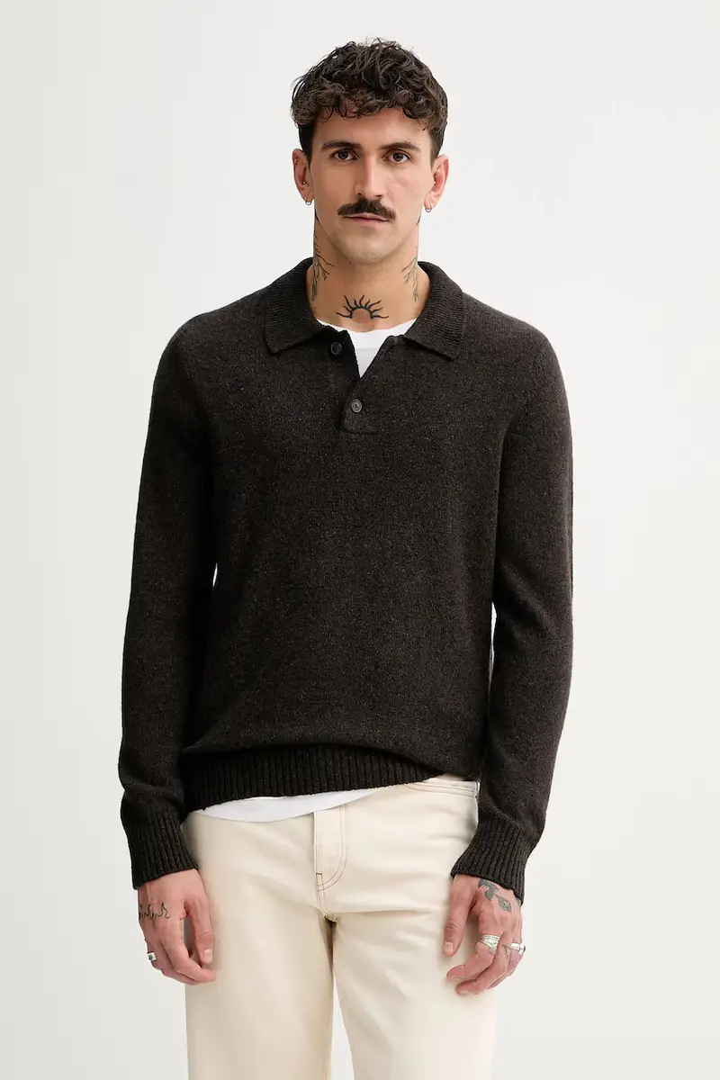 maglione con lana colore marrone 530506660390