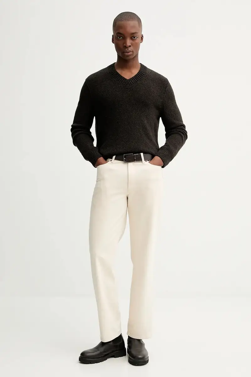 maglione con lana colore marrone 530512260178 miniatura 2