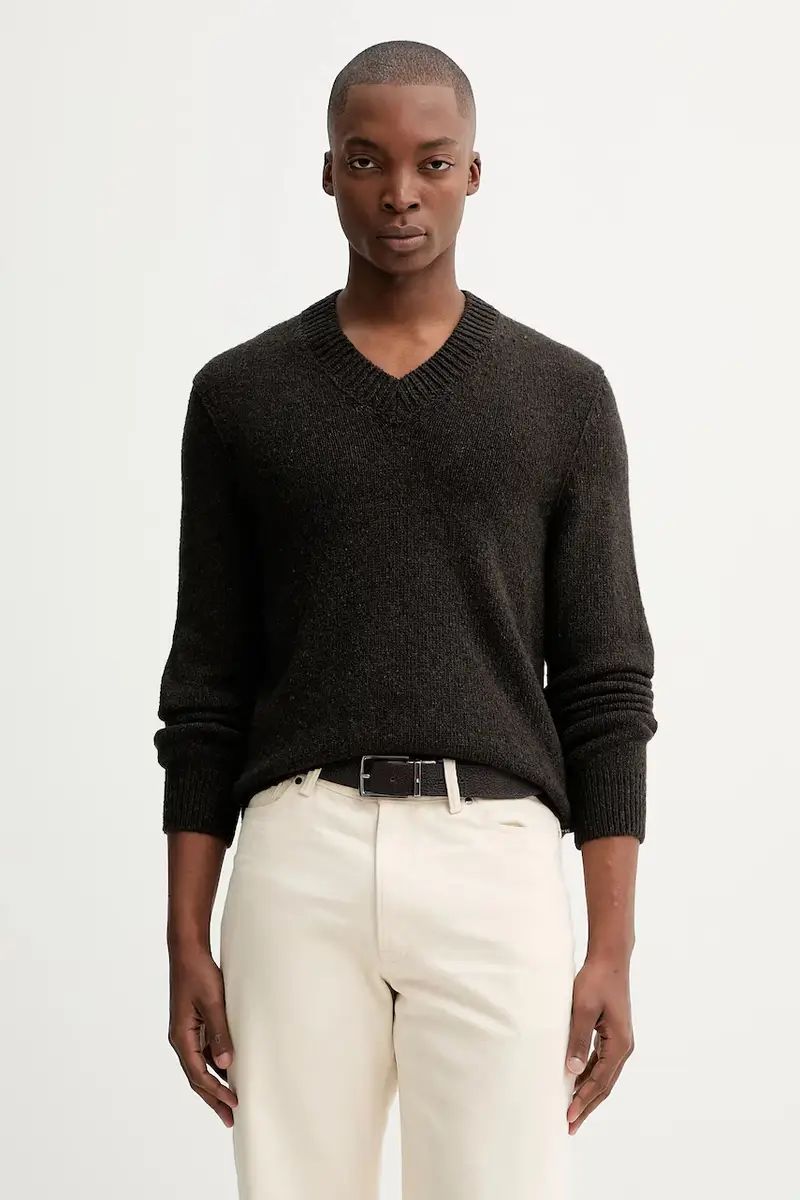 maglione con lana colore marrone 530512260178