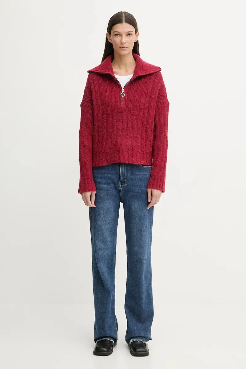 maglione con lana colore rosso 5000007474 miniatura 2