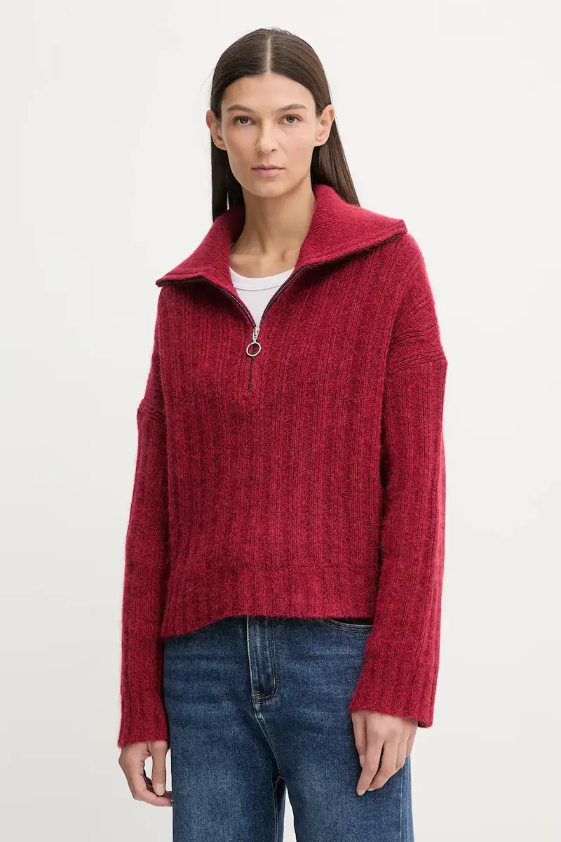 maglione con lana colore rosso 5000007474