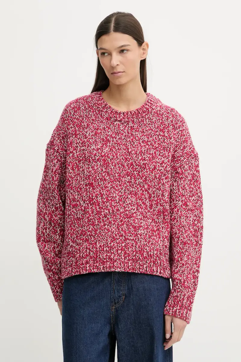 maglione con lana colore rosso 5000007891