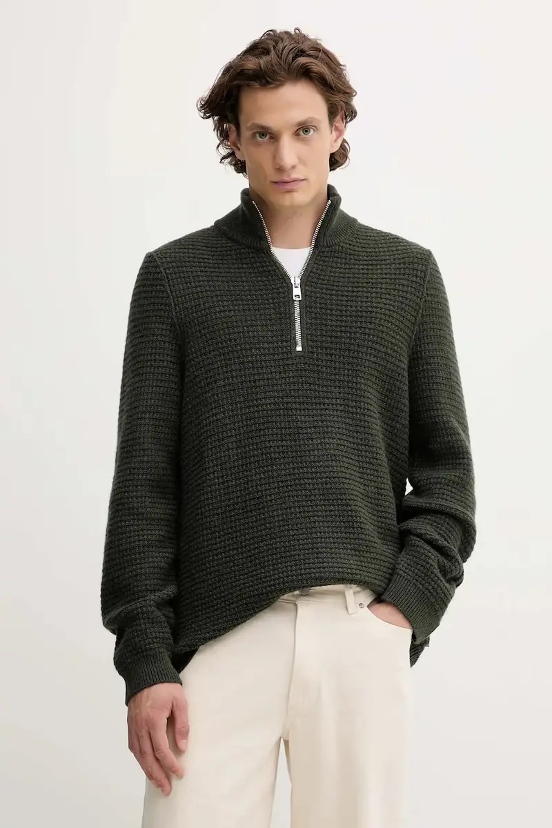 maglione con lana colore verde 5000007327