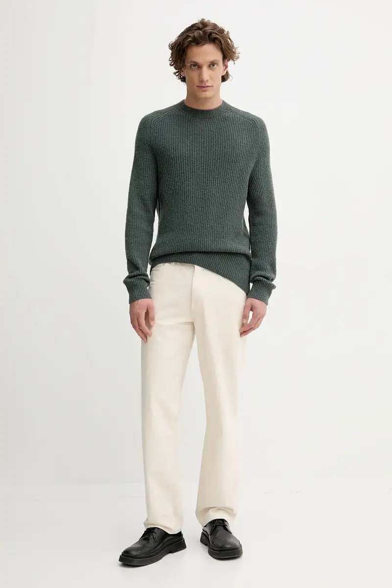 maglione con lana colore verde 529506860144 miniatura 2