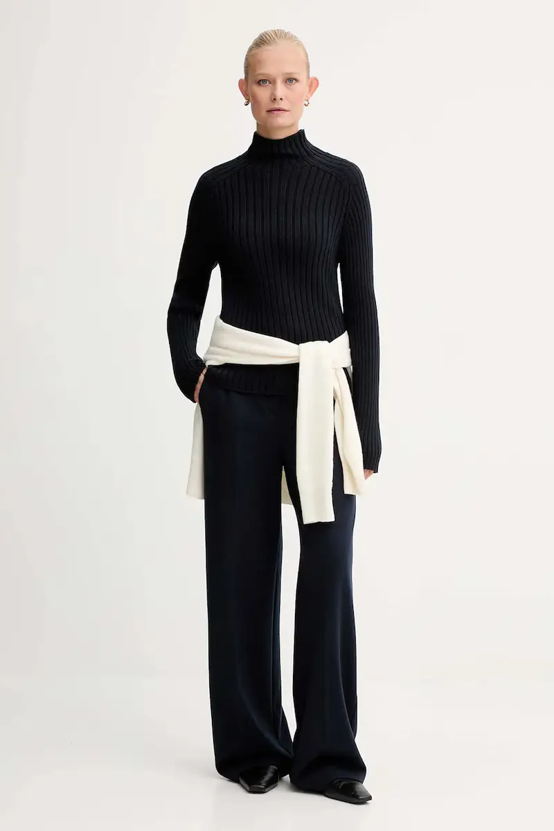 maglione in cotone donna colore blu navy 509605960173 miniatura 2